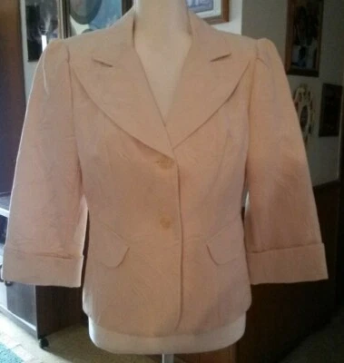 Worthington Womans Size 12 Tan Or Very Light Peach Blazer 20 1/2" Bust 23" long - Image 1 of 4