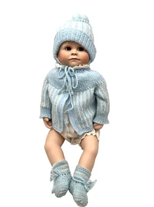 Vintage 90's Kathy B Hippensteel Henry Francis 19" Porcelain Baby Boy Doll #103 - Picture 1 of 17