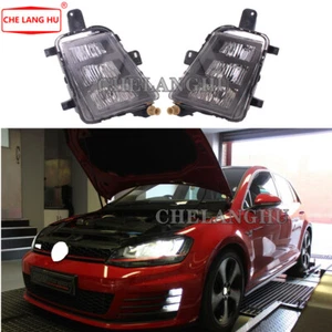 Pair For VW Golf 7 A7 GTI GTD 2014 2015 2016 2017 Front LED DRL Fog Lamp Light - Picture 1 of 10