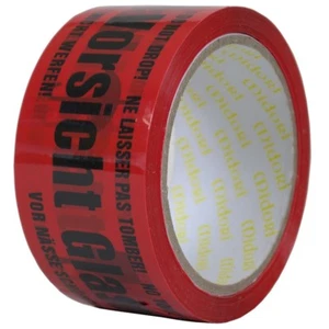 36 x Midori Klebeband Rot Vorsicht Glas PP Packband Paketband 48 mm x 66 m Midor - Bild 1 von 1