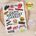 personalised birthday card rock n roll 70s singer rock band music themed