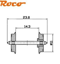 Roco H0 40182-S DC Standardowy zestaw kół izolowany 11 mm, długość osi 23,8 mm (10 sztuk) NOWY