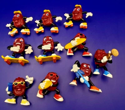 Lote de 10 Figuras de Juguete PVC Vintage California Raisins Años 80 1988 Aplausos Foto 1 de 4
