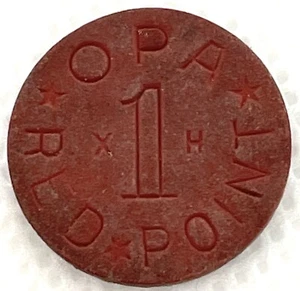 SECONDA GUERRA MONDIALE OPA Token razione punti rossi X - H moneta carne ufficio amministrazione prezzi - Foto 1 di 1