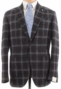 L.B.M. 1911 Tailored NWT Sport Coat Size 44R In Black & Gray Plaid - Picture 1 of 7