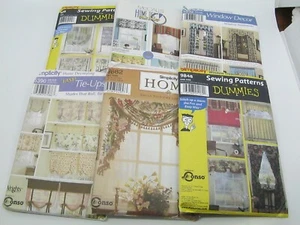 6 Home Decor Sewing Patterns Window Treatment Drapes Shades Swags Valances Uncut - Picture 1 of 11
