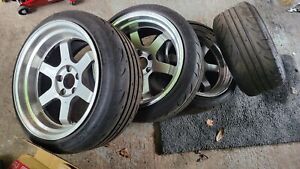 Deep Dish Alloys TE37 Style 18 5x114.3 10j et15 with tyres