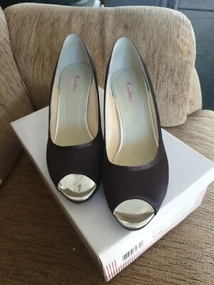 Rainbow Club  "Amber" Open Toe Purple Satin Shoes Size UK 6 EURO 39 - Image 1 of 4