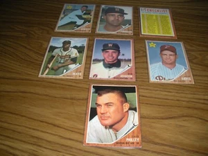 6 1962 Topps béisbol semi-alto #'s y 1 alto # 509,512,516,518,519,521,542 - Imagen 1 de 14