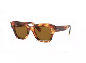 Ray Ban State Street Havana RB2186 95433 Sonnenbrille braun nicht polarisiert 49 mm neu - Bild 1 von 4