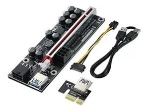 Pcie 1x To 16x Riser Card 10 Capacitorsfor Bitcoin Ethereum Mining Ethwith 0.6 - Bild 1 von 8