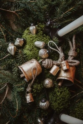 Weihnachtskugeln 16er Set antik gold klein Patina Weihnachten vintage shabby - Bild 1 von 2