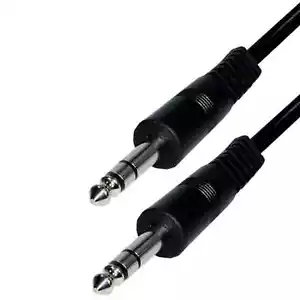 Klinken Verbindungs Kabel Stereo Audio 2x Klinkenstecker 6,3mm schwarz 1,5m 2,5m - Bild 1 von 1