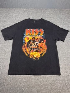 Camiseta Kiss World Tour Para Hombre L Negra Doble Cara Gráfica Rock De Colección - Imagen 1 de 9