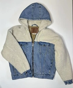 Chaqueta de camionero Levi’s Premium Big E Hyrbid Sherpa con capucha/mediana para hombre - Imagen 1 de 10