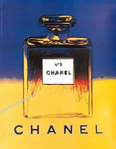 CHANEL N5 WARHOL 1997 ORIGINAL AUF LEINEN gelb/blau 22 x 29 Zoll - Bild 1 von 5