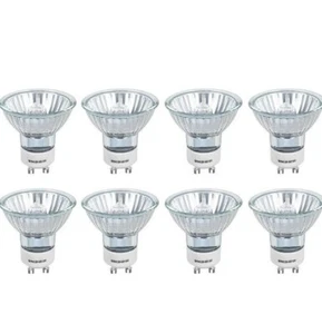 GU10 Halogen Spotlight Bulbs Pack Of 8 50W 220-240V Dimmable 2800K Warm White - Picture 1 of 6