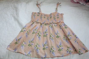 Janie and Jack Size 14 LET'S GROW AWAY LEILANI Floral Lined Smocked Summer Top - Picture 1 of 4