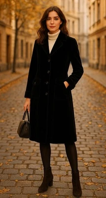 Boden Velvet Trench Coat Women’s size UK 14 US10 vintage boden silk blend coat - Image 1 of 4