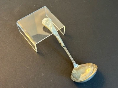 Beautiful Antique Mother of Pearl Gravy Ladle Coin Silver/Extra Silver Plate 7" - Image 1 of 4