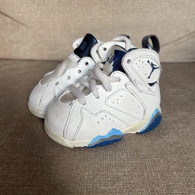 Jordan 7 Retro  White French Blue-University Blue Size 2C 304772-107 - Image 1 of 4