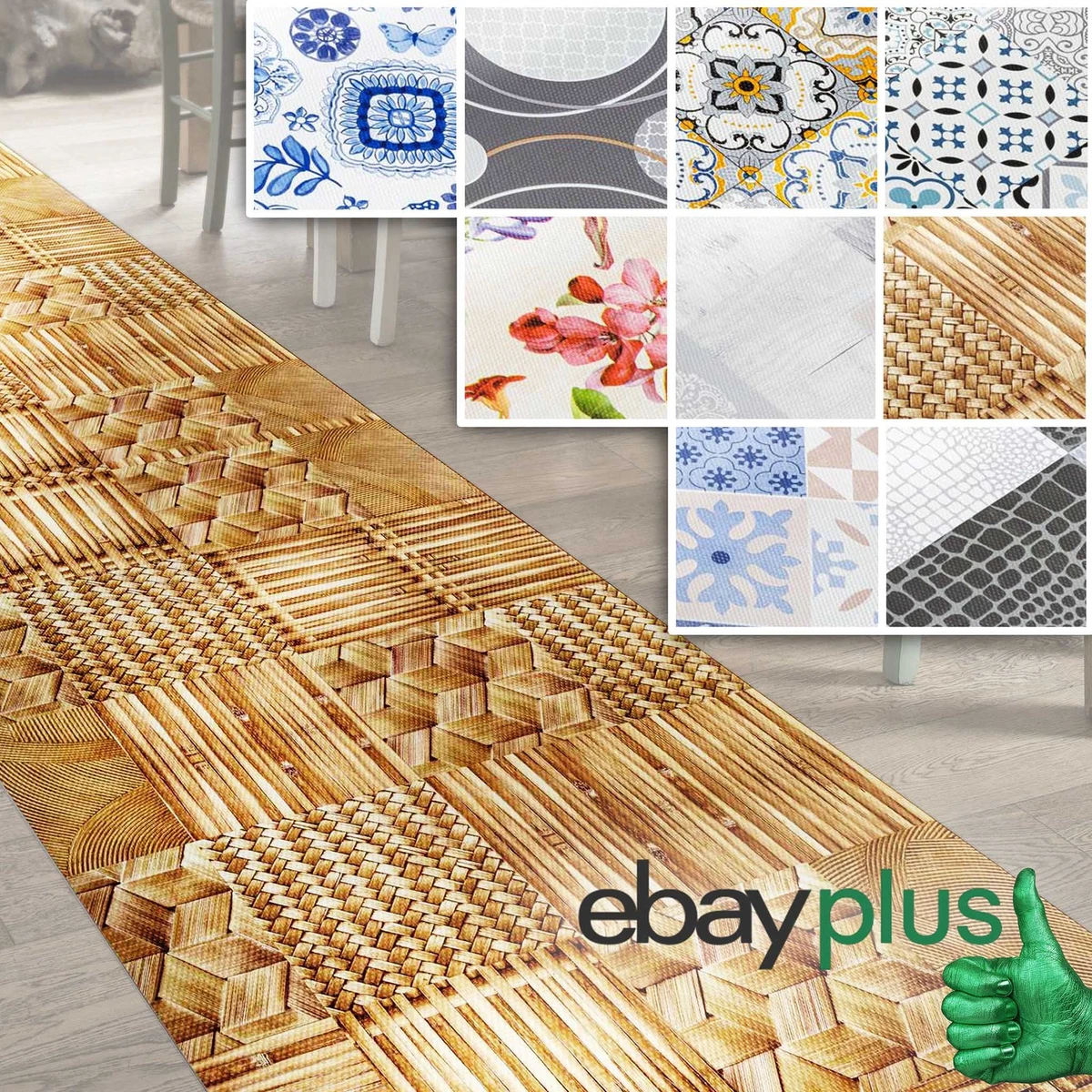 Rugshop Teppich – Geometrisches Rautenmuster, Cremefarben | 60 X 200 Cm, Waschbar & Rutschfest | Weicher Polyester Für Wohnzimmer & Schlafzimmer
