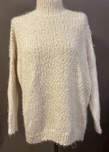 DEBUT Ivory Chunky Knit Mock Neck Sweater - Size S - Picture 1 of 5