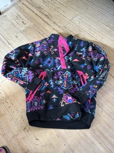 Vintage Columbia Fleecejacke Aztec Southwest Print Gr. M lila blau 90er - Bild 1 von 5