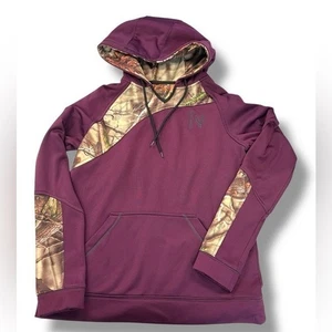 HUNTWORTH - Fleece Lined Hoodie Purple/Camo sweatshirt - Size M - Picture 1 of 8