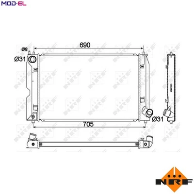 RADIATOR ENGINE COOLING 53765 FOR 1ND-TV 1.4L 1CD-FTV 2.0L 4cyl - Image 1 of 4