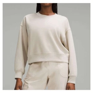 Felpa girocollo Lululemon Softstreme perfettamente oversize cropped 2 grigio beige - Foto 1 di 12