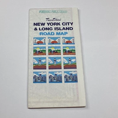 TravelVision New York City & Long Island Road Map Folded Colorful Design - Imagen 1 de 2