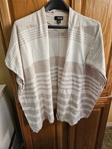 ANA Damen Weste leicht vorne offen ärmellos locker beige Streifen Größe PL - Bild 1 von 16