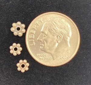 Silver Flower Spacer Beads For Jewelry Making - Pack Of 200 - 4mm - High-Quality - Picture 1 of 3