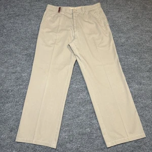 Pantalones deportivos Zegna para hombre 34x29 marrón calce relajado chinos informales mezcla de seda preppy - Imagen 1 de 16