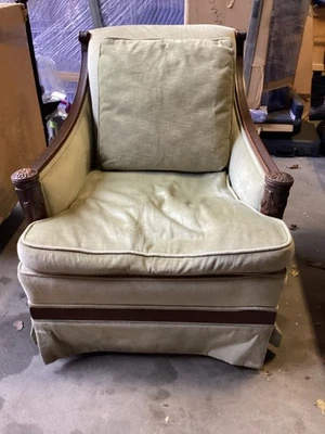 Antique 1920s Italian Beechwood Living Room Chair - Hand-Carved Needs Upholstery - Image 1 of 4