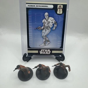 Star Wars Minis WOTC LOTF Human Scoundrel x3 mit Karten 47/60 - Bild 1 von 2