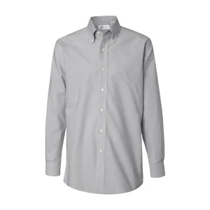 NEW Men's Van Heusen Pinpoint Oxford L/S Button Down Shirt-Xlarge, Gray-17.5/18 - Picture 1 of 7