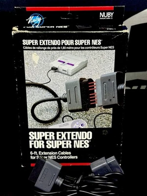 Удлинительный кабель контроллера NUBY Super Extendo SNES 6 футов винтажный Super Nintendo - Изображение 1 из 2