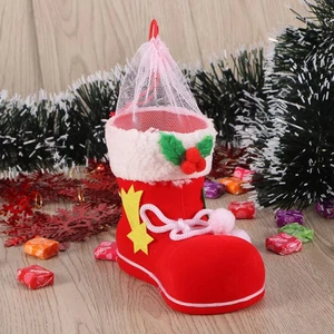 4Pcs Christmas Boots Candy Bag Lovely Candy Storage Bag Home Hanging Pendant - Picture 1 of 12