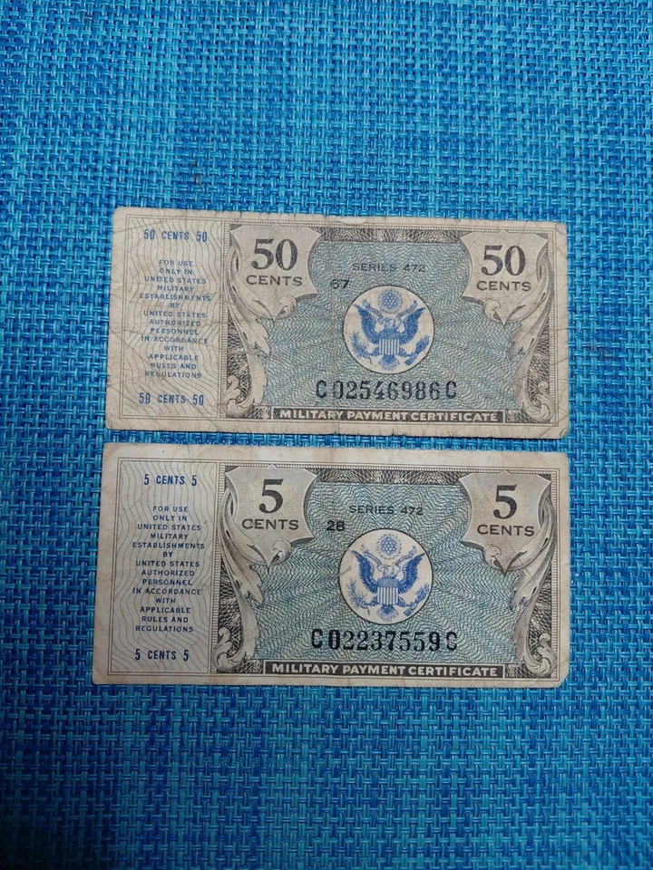 🇺🇸 USA Military Payment 5 & 50 cents series 472  1948 banknotes 110525-5 - Image 1 of 2