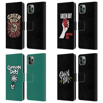 OFFICIAL GREEN DAY GRAPHICS LEATHER BOOK WALLET CASE FOR APPLE iPHONE PHONES - Image 1 of 4