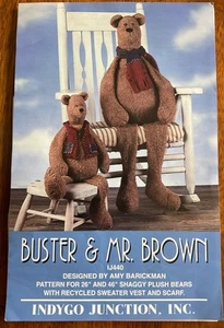 Indygo Junction Pattern #IJ440 - Buster & Mr Brown - 26” and 46” Bears - UNCUT - Picture 1 of 5