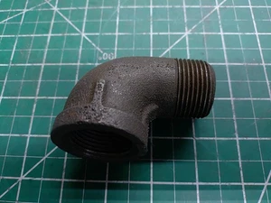Malleable Black Iron 90° Street Elbow 1" NPT Fitting Class 150 - Picture 1 of 1