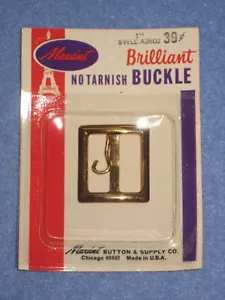 Maxant Gold Metal Brilliant Buckle Size 1" Style A3602 Vintage Made in USA - Picture 1 of 7