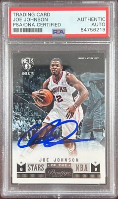 Tarjeta Joe Johnson Auto 2012 Panini Prestige #6 Atlanta Hawks PSA Encapsulada Foto 1 de 3