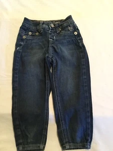 Justice jeans Girls Size 7S capri simply low pants stretch button denim blue - Picture 1 of 3