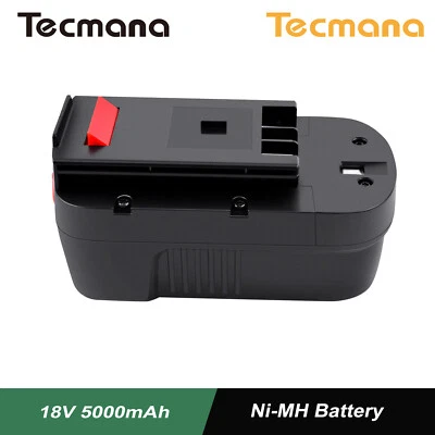 TECMANA 5Ah 18V Ni-MH Batterie pour Black&Decker A18 A18NH A18E A1718 HPB18-OPE GPC1800