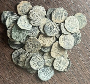 1500s Cuartillo Silver Cob Colonial Spanish Silver Pirate Golden Era Old 1 Coin - Picture 1 of 2