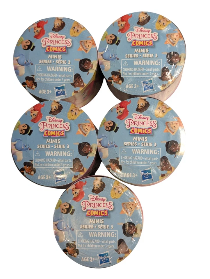 HASBRO DISNEY PRINCESS COMICS PASTEL COLLECTION SERIES 3 W/ DISPLAY